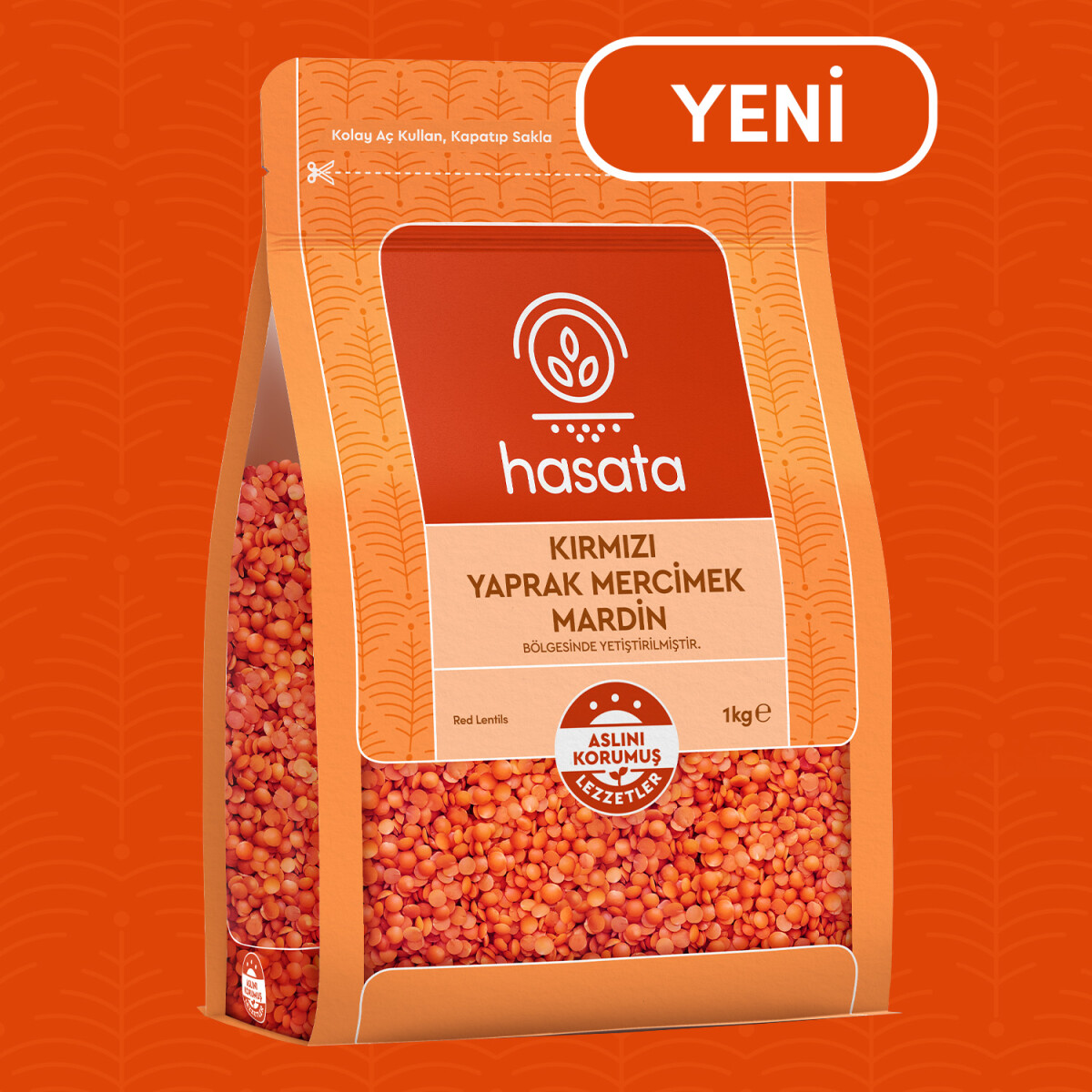 Hasata Mardin Kırmızı Yaprak Mercimek (1 Kg) - Hasata