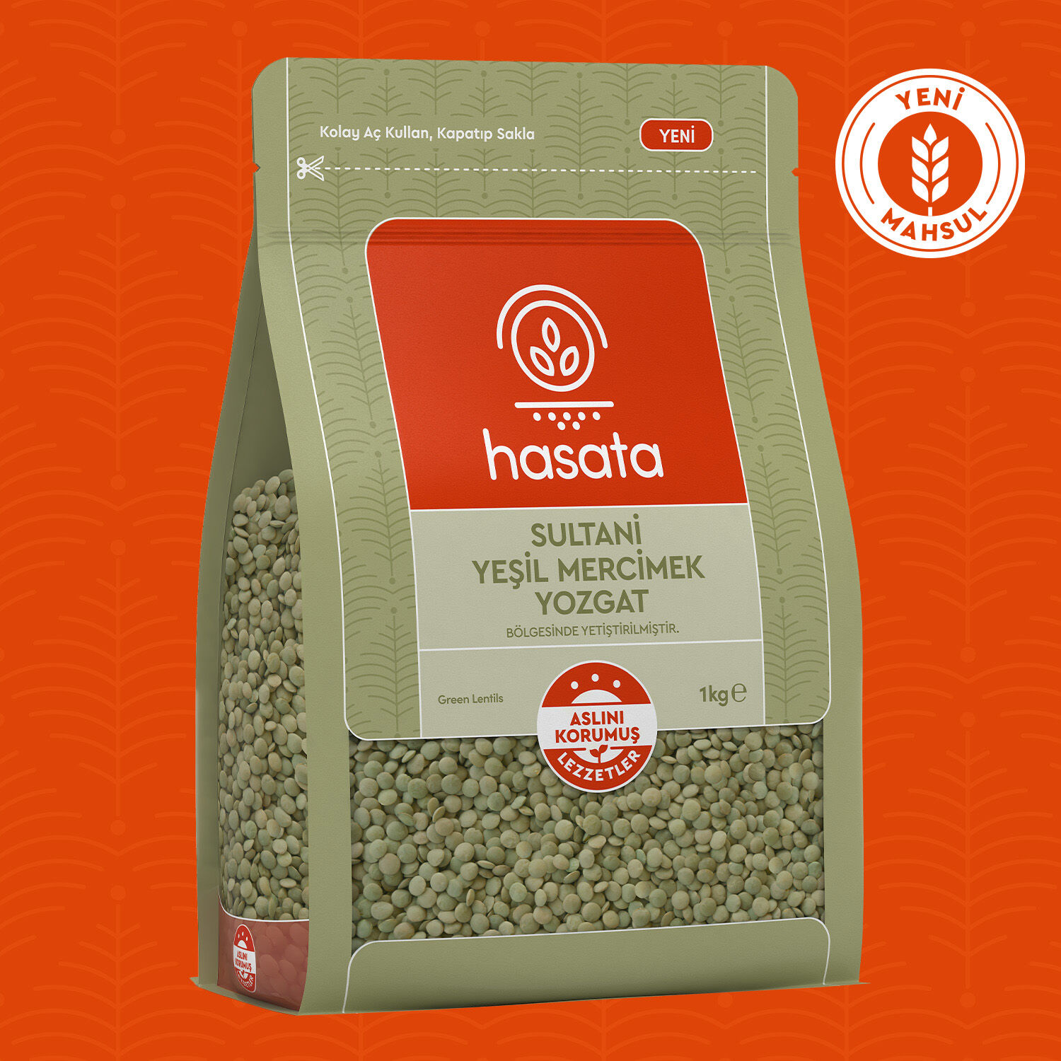 Hasata Yozgat Sultani Green Lentils 1 KG - 1