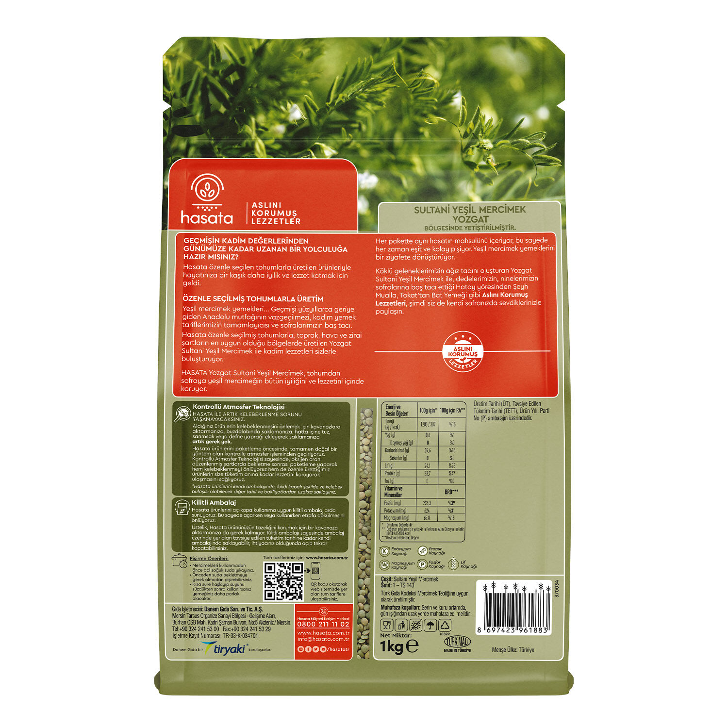 Hasata Yozgat Sultani Green Lentils 1 KG - 5