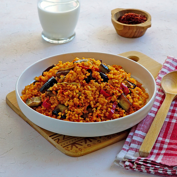 PATLICANLI BULGUR PİLAVI